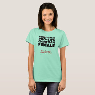 Humor cristão fêmea Prolife ofensivo da camisa