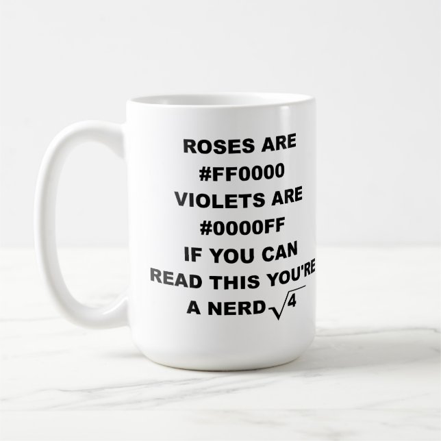 Humor engraçado da caneca da poesia do nerd do (Esquerda)