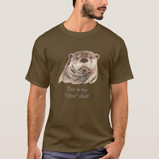 Humor Minha Camisa "Otter", Natureza Animal De Aqu (Frente)