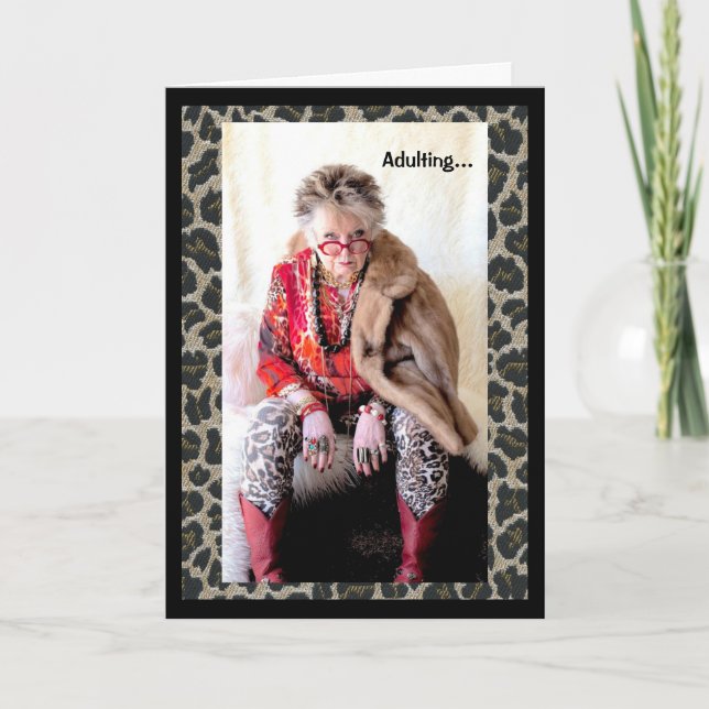 Humor ser um Cartão de Saudação Dobrado por Adulto (Frente)