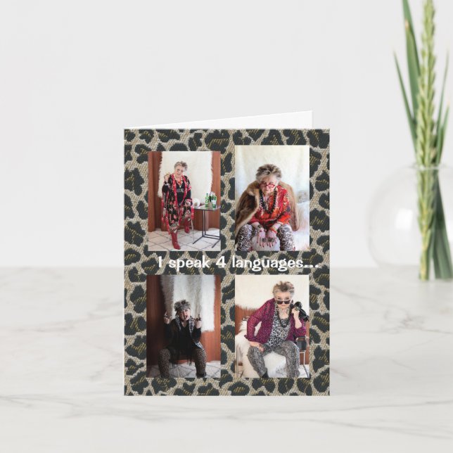 Humorista falando meu próprio cartão de saudação d (Frente)