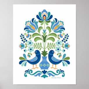 Húngaro Folk Design Birds Poster