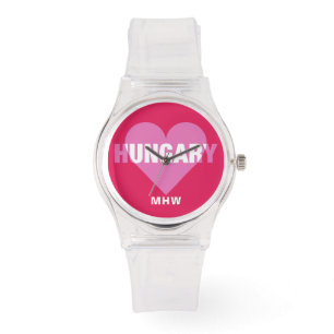Hungria Ama relógios de monograma personalizados