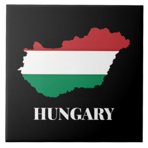 Hungria, silhueta e bandeira,