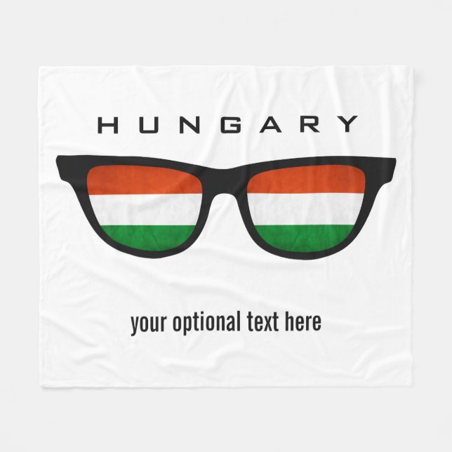Hungria Sombra texto personalizado e cobertores de (Frente (Horizontal))