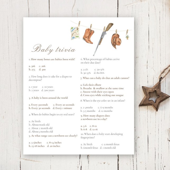 Hunter baby shower - Baby Trivia Game (Criador carregado)