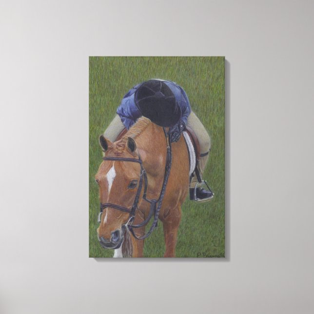 Hunter Jumper Pony and Girl Canvas Art (Frente)