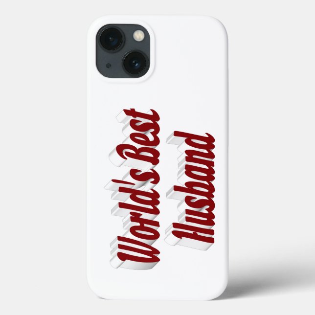 Husband with burgundy text  iPhone case (Verso)