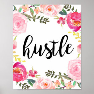 Hustle, Arte Imprimível, Poster Motivacional, Esc