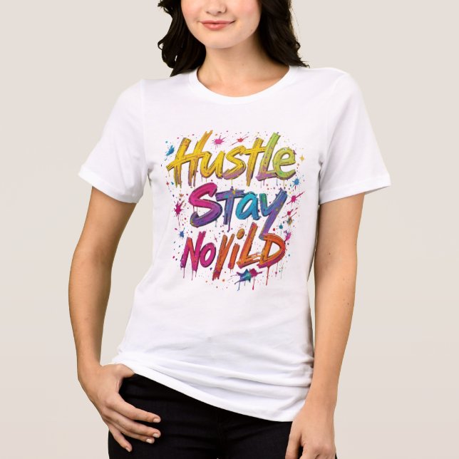 "Hustle Hard Graffiti T-Shirt – Bold Urban Street  (Frente)