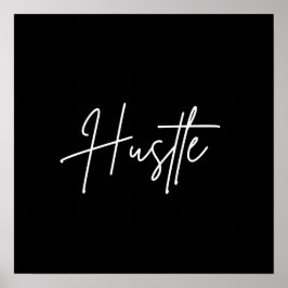 Hustle Quote Wall Art – Modern Minimal Poster