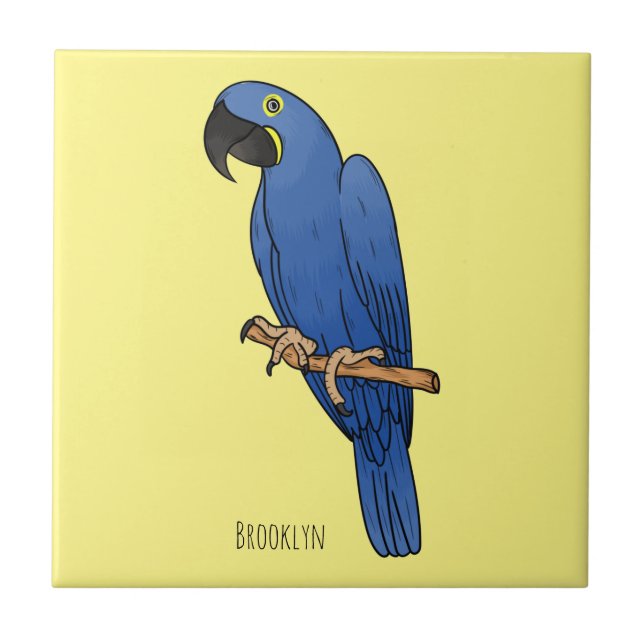Hyacinth macaw bird cartoon illustration  (Frente)