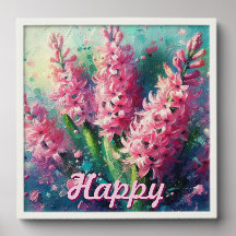 Hyacintos Rosa Hyacinth Floral Personalizado