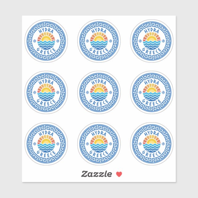 Hydra Island, Grécia com vários adesivos (Folha)