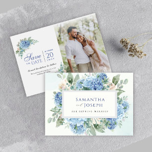 Hydrangea Azul SINI Salve A Data Com O Cartão com 