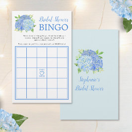 Hydrangea Blue Floral Chá de panela Bingo Game