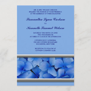 Hydrangea Blue Roxo Convites de Casamento