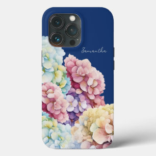 Hydrangea de Aquarela Azul Personalizado