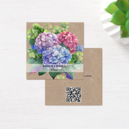 Hydrangea de Aquarela com Cartões de visitas de có