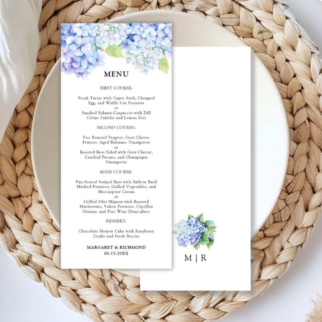 Hydrangea Dusty Blue Floral Menu (Criador carregado)