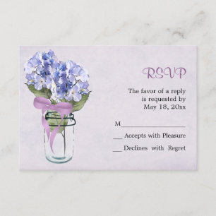 Hydrangea em uma placa Mason Jar - RSVP