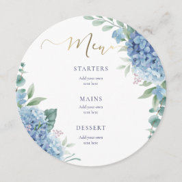 Hydrangea flores Menu do casamento