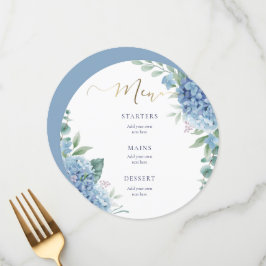 Hydrangea flores Menu do casamento