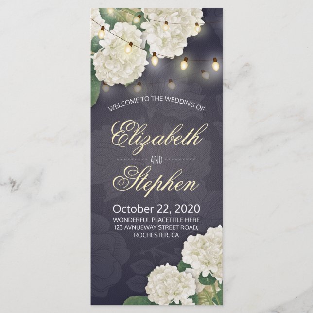 Hydrangea Flowers String Lights Programas De Casam (Frente)