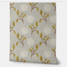 Hydrangea Home Modern Vintage Wallpaper - Cinzas