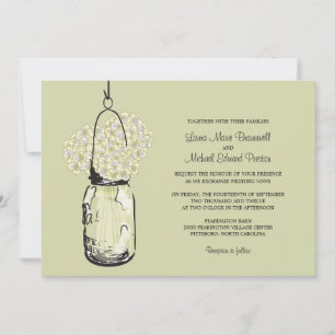 Hydrangea & Mason Jar - Convites para Casamento