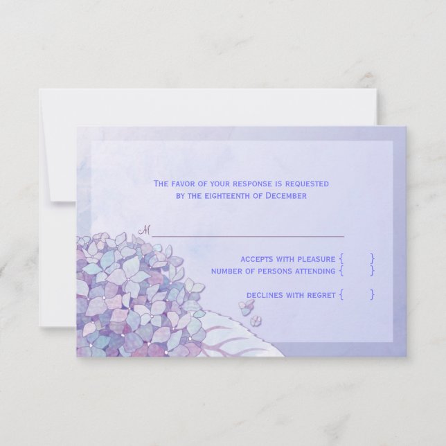 Hydrangea Purple Floral Weding RSVP (Frente)