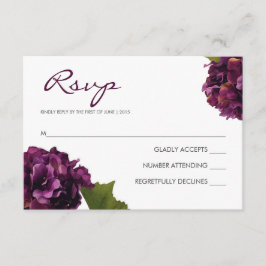 Hydrangea roxa - placa de resposta RSVP
