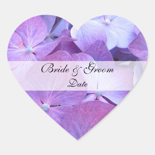 Hydrangea Salve os adesivos de Casamento de Data (Frente)