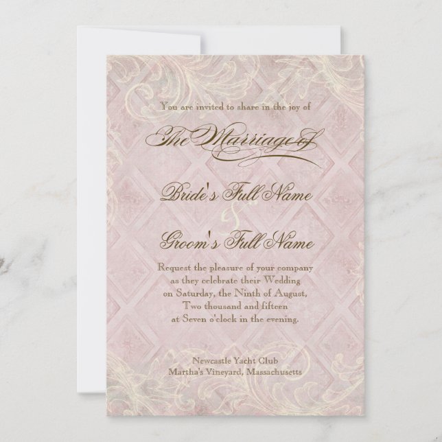 Hydrangea Swirl - Convite para Casamento (Frente)