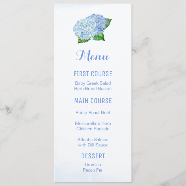 Hydrangea Watercolor Menus (Frente)