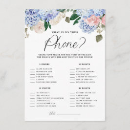 Hydrangeas Azul O que há no seu cartão de jogo tel