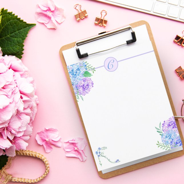 Hydrangeas em Aquarela com Salto Alto Floral Monog (Criador carregado)
