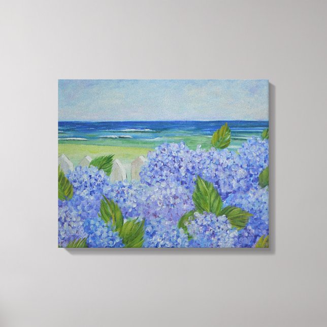 Hydrangeas Por Mar: Canvas (Frente)