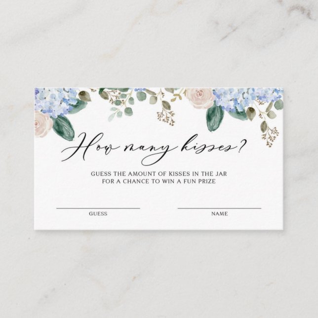 Hydrangeas Quantos Beijos para o Cartão de Jogo da (Frente)