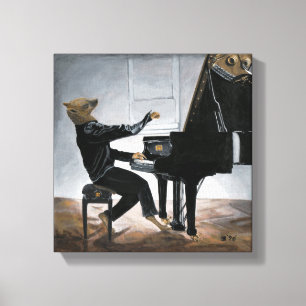 Hyena Piano Music Player Fantasy Art Canvas Impres