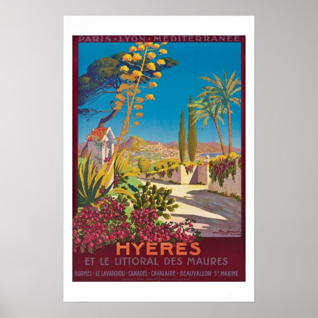 Hyères France Poster de viagens (Frente)