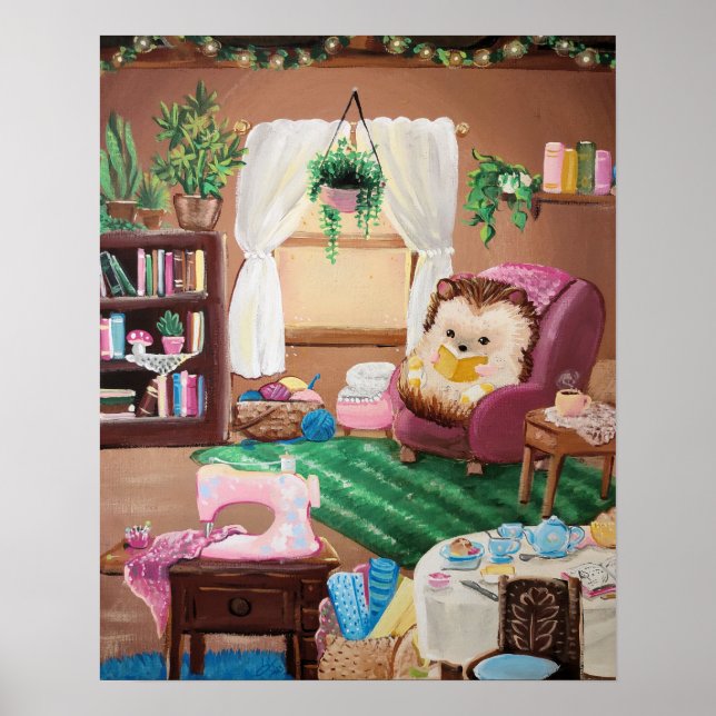 Hygge Hedgehog Poster (Frente)