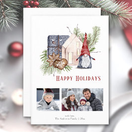 Hygge Natal Gnomos Cartão com fotos de Feriados Nó