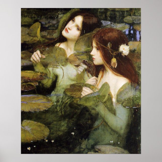 Hylas e a Poster das Ninfas por John W. Waterhouse (Frente)