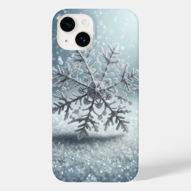 Hyper-Realistic Frozen Snowflake Phone Case Winter (Verso)