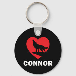 I <3 Connor Black Round One-Sided Chaveiro