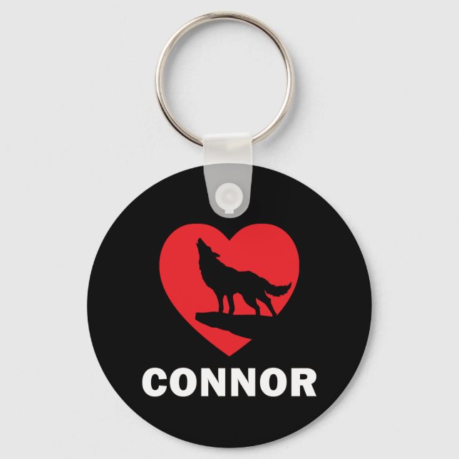 I <3 Connor Black Round One-Sided Chaveiro (Frente)