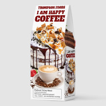 I AM HAPPY 7 Coffee, 12oz Bag, Dark Roast, Flath