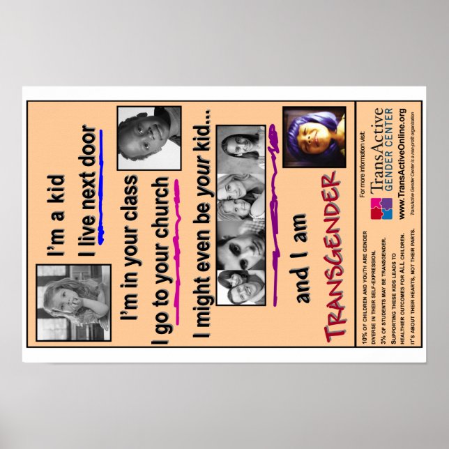 "I Am Transgender" 19" x 13", Poster (Glossy) (Frente)