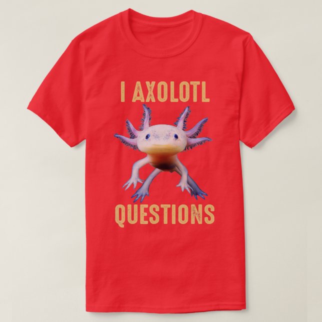 I Axolott Perguntas Camisetas Adultos Jovens Retro (Frente do Design)